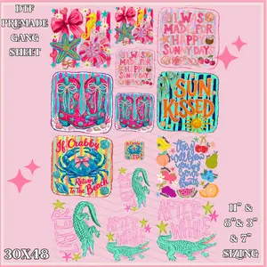 Preppy Summer - 30x48 - PREMADE GANG SHEET Preppy Summer - 30x48 - PREMADE GANG SHEET