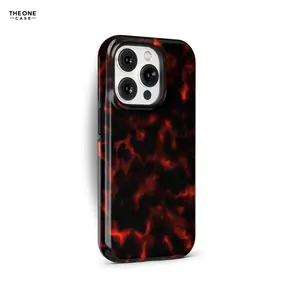 Dark Red Tortoise Shell Phone Case for iPhone 16 15 14 Pro Max, Samsung Galaxy S23, A Series, Google Pixel 9 6 5 4 - MagSafe Case | PCM-AB04