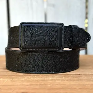 Black “Galante” Western Style Belt Made with Genuine Leather | Made in Mexico