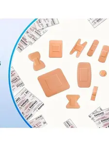 160-Pack PE Flexible Adhesive Bandages Assorted Waterproof Breathable Bandages with Cushioned Pad for Wound Care Variety Pack with Finger & Knuckle Bandages