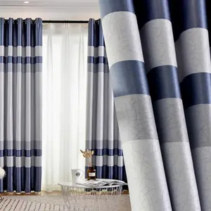 Striped Pattern Curtain, 1 Count Modern Simple Blackout Curtain, Window Drapes for Home Living Room Bedroom Study Room, Room Decor Curtain