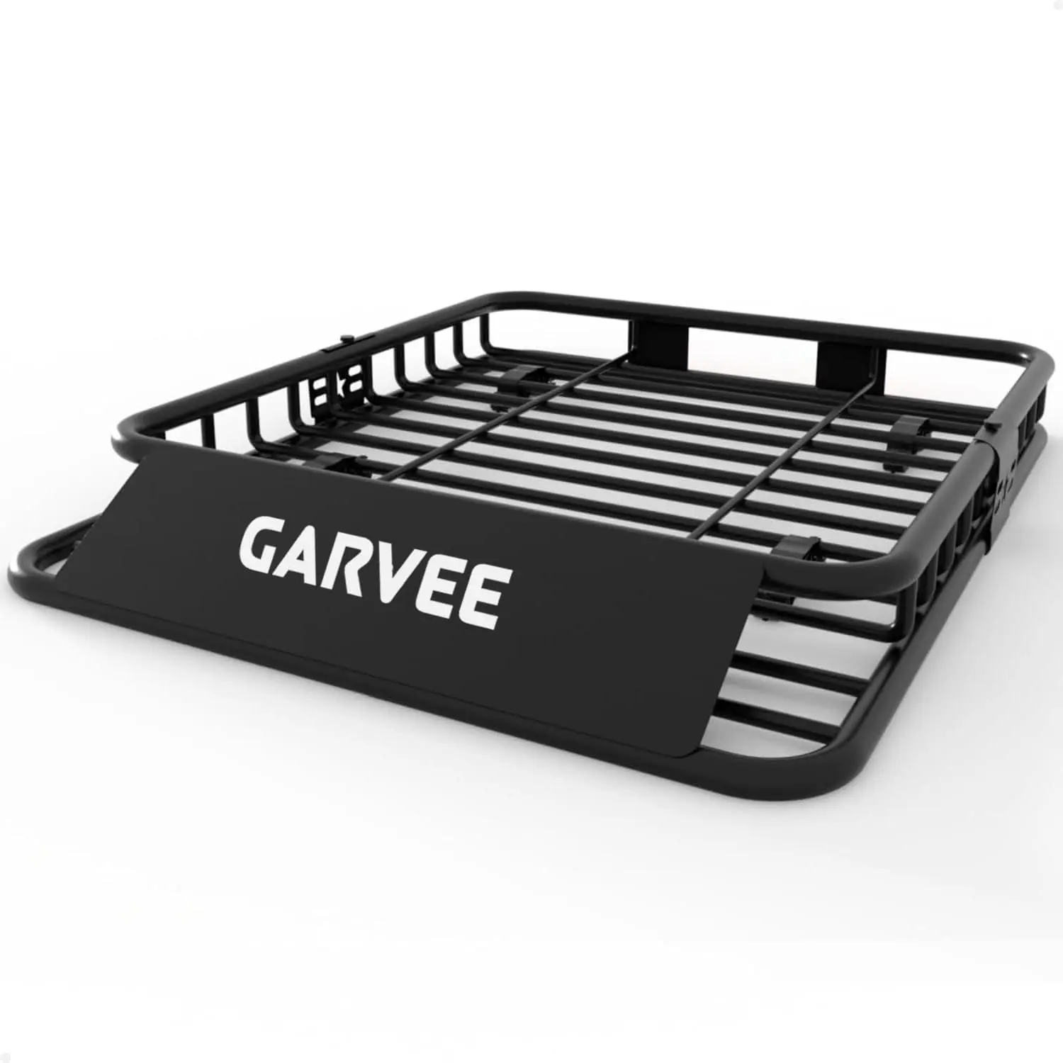 GARVEE 51" x 36" Universal Roof Rack Cargo Carrier Basket, Rooftop Cargo Carrier Basket with Tie Down Strap, Net, Rack Extension and Car Top Luggage Holder for SUV, 200Lb Capacity, Steel Construction