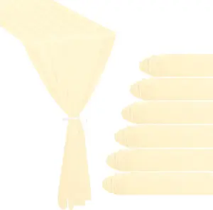 6 Pack 10Ft Beige Chiffon 29x120 Inches Sheer Wedding Runner for Bridal Baby Shower Birthday Cake Table(Beige)