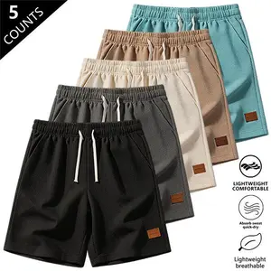 Featuring drawstring and zippered pockets, these casual summer beach shorts boast an elastic waistband for a comfortable fit. Breathable and comfortable men's bottoms, perfect for everyday wear. A delightful gift for the special man in your life—these sum