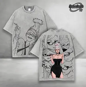 Seiko Ayase Smoking Scene DanDaDan Anime Double Printed Vintage Washed Tee Unisex Oversize Heavyweight Cotton Manga Graphic Crewneck Soft Tops Natural Shade T-shirt Anime Gift Apparel Clothes