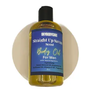 Straight Up Savage Men Body Oil - 100% Natural Ingredients 8oz