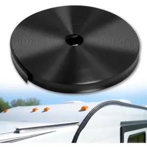 1" 100FT RV Vinyl Trim Insert with Screws Durable Black Vinyl Molding for RV Camper Travel Trailer Exterior Screw Cover Easy Install Weather-Resistant Replacement Trim