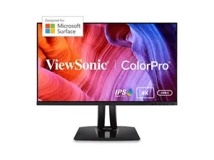 ViewSonic VP275-4K 27 Inch IPS 4K UHD Monitor Designed for Surface with advanced ergonomics, ColorPro 100% sRGB, 60W USB C, HDMI and DisplayPort inputs or Home and Office