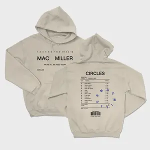 Miller Circles Tracklist Hoodie, Mac Swimming Shirt, The Swimming Unisex Hoodie Casual Comfort Tops Cotton Menswear Casual Comfort Long Sleeve