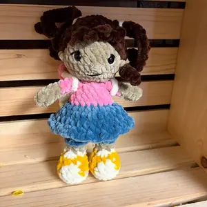 Little girl ready for school plush