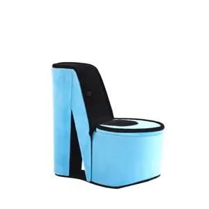 9" Tall Display Jewelry Box with Hidden Storage High Heel Shoe Design Turquoise Velvet