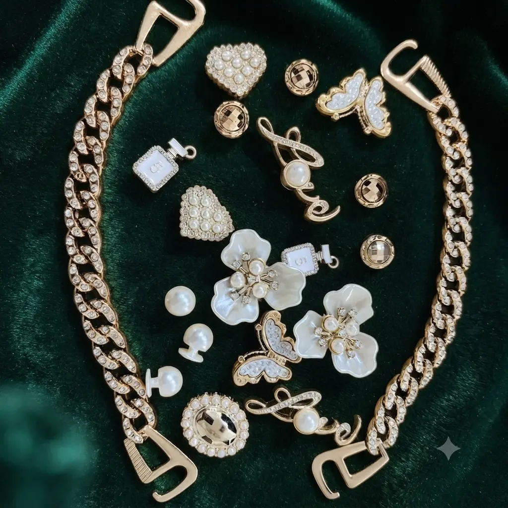 16PCS Bling Shoe Charms for Clogs – Blue Heart, Butterfly, Bear, Shell & Pearl Shoe Charms for Women, Girls & Teens. Cute DIY Clog Accessories, Sparkly Fashion Charms for Croc-Style Shoes, Perfect for Everyday Wear, Parties, Gifts.