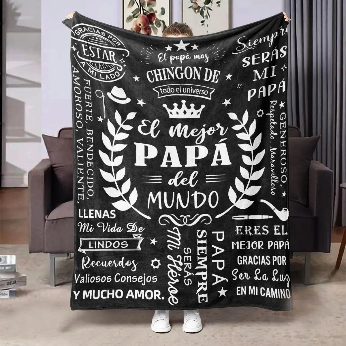 Letter Pattern Blanket, 1 Count Spanish Envelope Print Soft Throw Blanket, Air-conditioned Room Blanket, Warm Nap Blanket for Home & Office