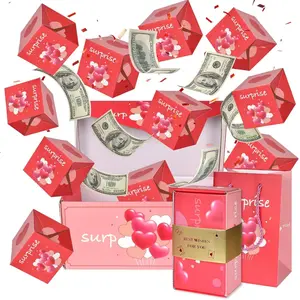 Valentine's Day Surprise Gift Box, Foldable Bounce Pop-Up Explosion Gift Box, Money Gift, Mother's Day, Birthday, Anniversary, Proposal, Deluxe Gift Box