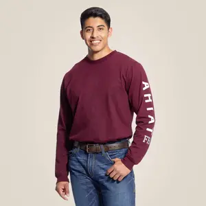 Ariat FR Roughneck Skull Logo Long Sleeve Shirt - Maroon
