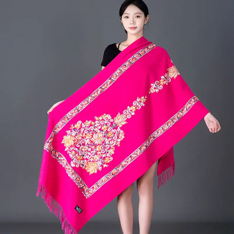 Embroidered Vase   Rose Red