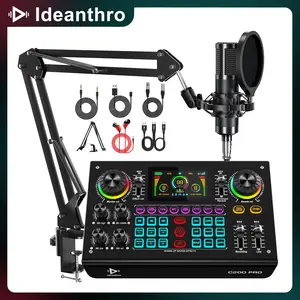 Ideanthro C200Pro-P15 Sound Card Mixer, Podcast Bundle Live with XLR Microphone Connector, Professional Chipset, ouch Voice Change for Podcast,Recording,Vocal,Game Voice