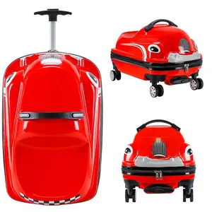 Kids Children Boys Girls Red 20" Ride on Travel Suitcase with Wheels spinner