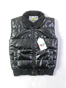 The Zee Apparel Black Gloss Sleeveless Puffer Jacket for Boys 1-12 Years Old 2 Pockets Durable Polyester Fabric World Class Finishing