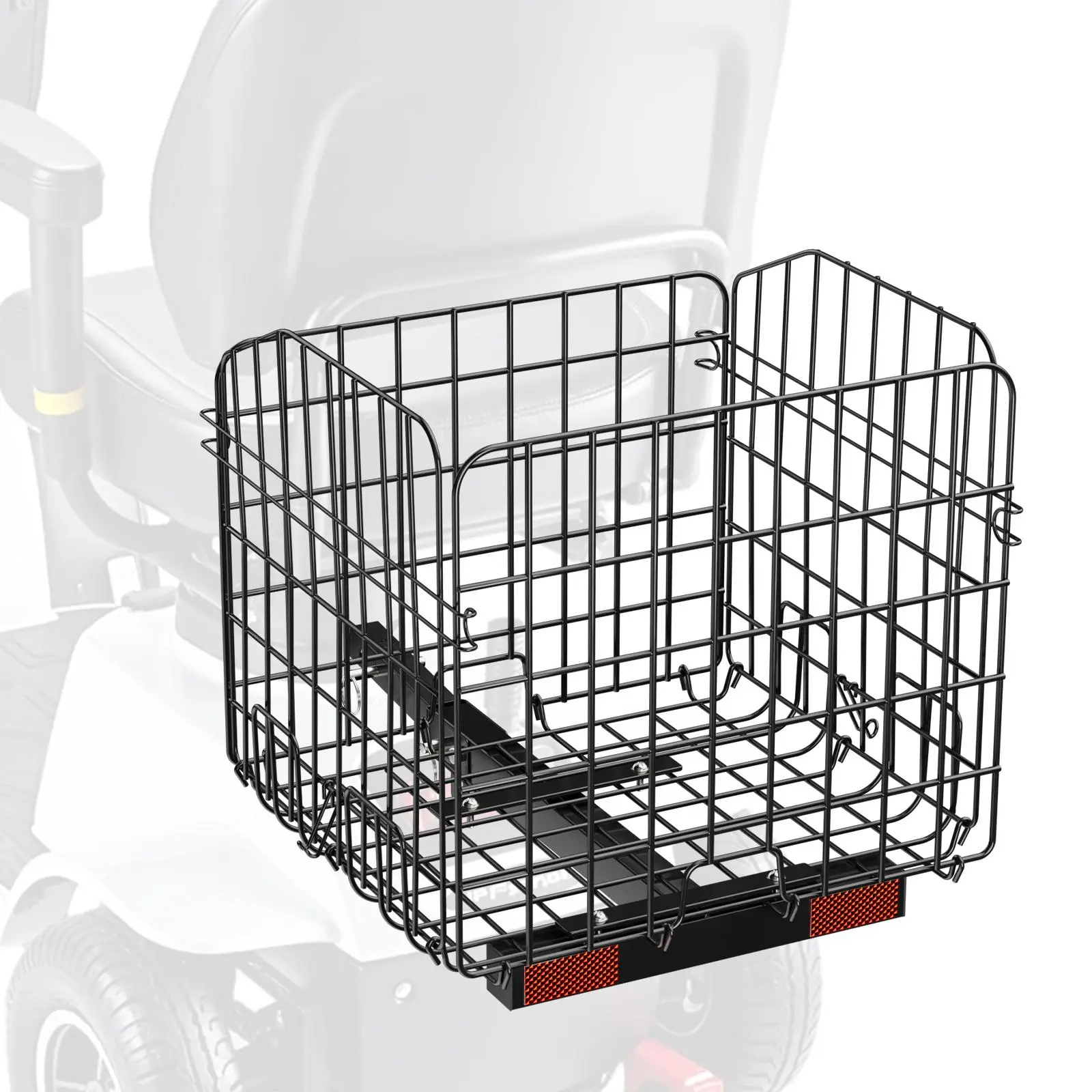 【Summerfinds】VEVOR Scooter Rear Basket, Folding Metal Wire Basket, Heavy Duty & Spacious Cargo Basket, Works with 1-inch Receiver, Compatible with Most Golden, Drive & Pride Mobility Scooter