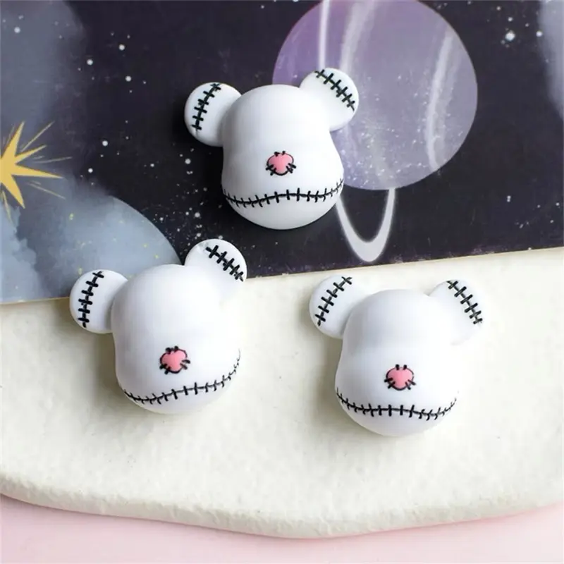 White Trendy Bear Charms for DIY Projects - Perfect for Shoes Bags Cell Phone Cases & More - Fun & Versatile Accessories