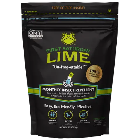 First Saturday Lime Insect Repellent, Multi-Purpose Pet Friendly Pest Control & Deodorizer for Home, Garden, Yard & Chicken Coop Protect Homes And Other Buildings Protect Yards From Ticks Garden Bug Repellent