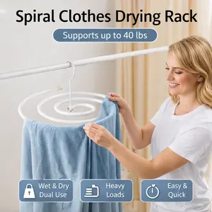 Spiral Sheet Hanger, Stainless Steel, Hangers Space Saving for Bedspreads Coverlets Mattresses Tablecloths Sofa Covers Blankets Shawls Scarfs Capes