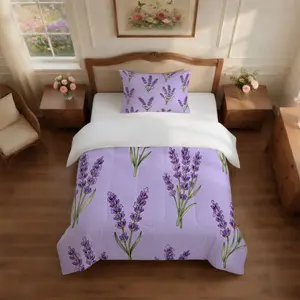 Vintage Floral Print Comforter Set, 2/3 Pieces Quilted Bedding Set (1 Comforter + 1/2 Pillowcases, No Pillow Insert), Boho Summer Style Bedding with Retro Floral Print, Ideal for Teens & Adults Bedroom Decor, Perfect Gift Choice