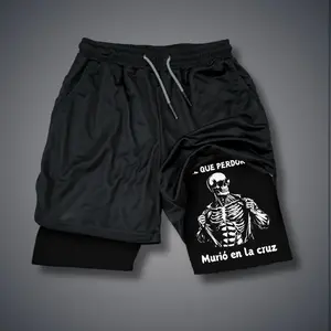 Christianity Double-Layer Sports Shorts Graphic Shorts Black Shorts Camo Shorts Streetwear Shorts Men Outfits Men Short Shorts Vacation Outfits Shorts