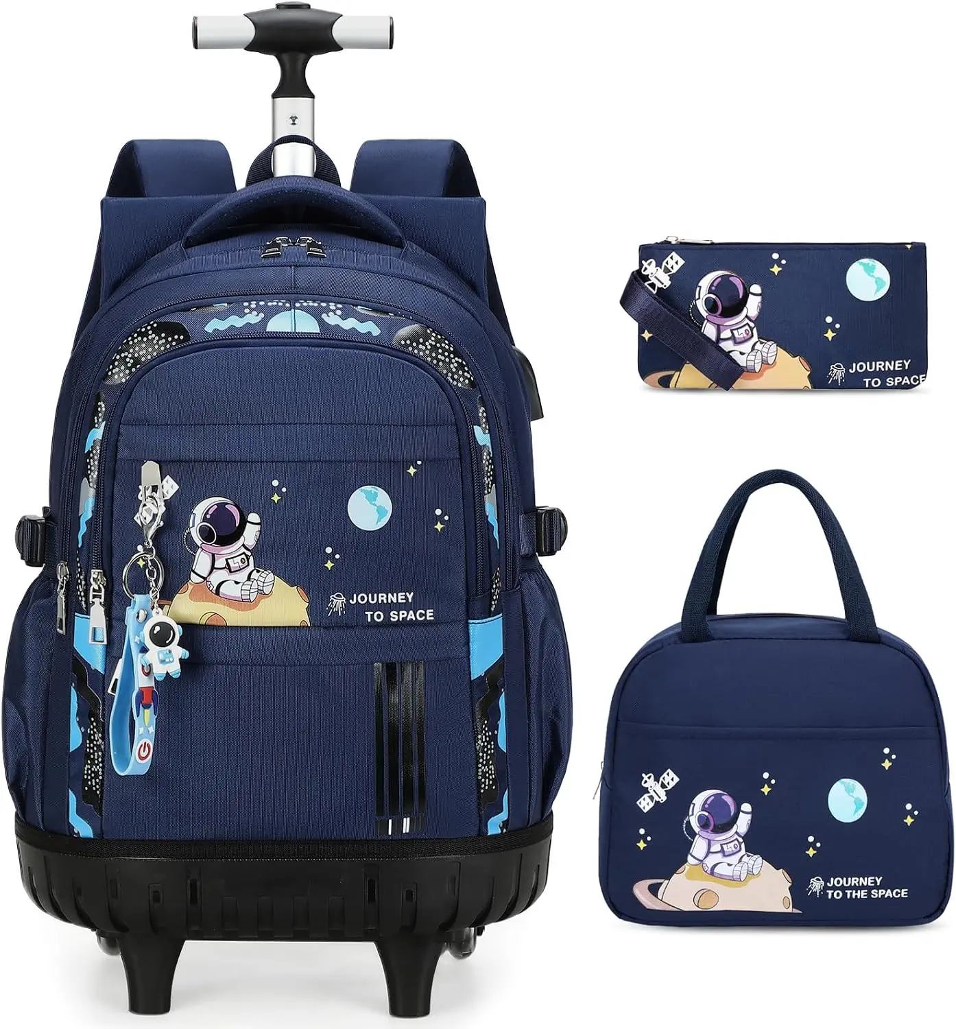 SIMILOVE Boys' 3PCS Racing Car School Pack - Back to School Shopping Elementary Student Backpack Set with Lunch Bag, Pencil Pouch, Glow-in-Dark Design, USB Charger Port, Organized Pockets, Adjustable Strap, Durable Fabric, Padded, Back To School Shopping
