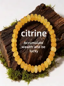 Citrine Abundance Bracelet, Crystal Bracelets – Attract Wealth & Prosperity, Each natural citrine bead carries the energy of abundance, making this bracelet a powerful tool for manifesting prosperity and good luck