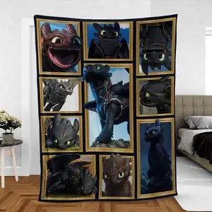How To Train A Dragon Premium Fleece Blanket Toothless Dragon Super Soft Warm Throw Blanket Gift for Fans of How To Train Your Dragon