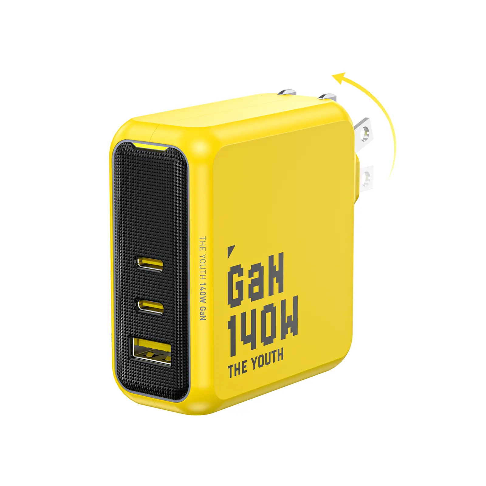 AOHi Youth 140W USB-C GaN Charger, Compact Foldable Multi-Port PD3.1 PPS Fast Charging for MacBook, iPhone, Samsung, iPad, Steam Deck