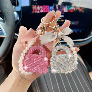 Creative Bow Rhinestone Bag Model Keychain, Fashionable Women's Delicate Handbag Pendant, Perfect Holiday Gift Accessory