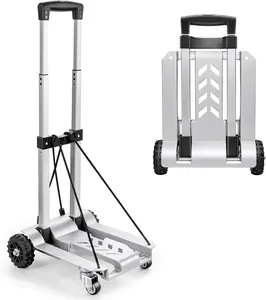 270LBS Utility Luggage Cart with 4 Wheels,   Hand  , Folding Hand  with Advanced Tank Wheels, Portable  Cart for Luggage, Travel, Shopping, Office Use