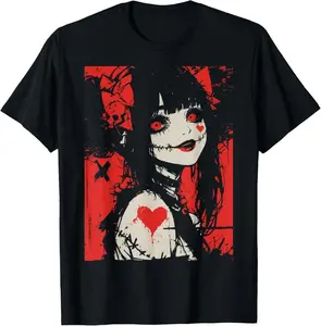 100%25 Cotton Horror Anime Manga | Japan Japanese Creepy Kawaii Goth T-Shirt