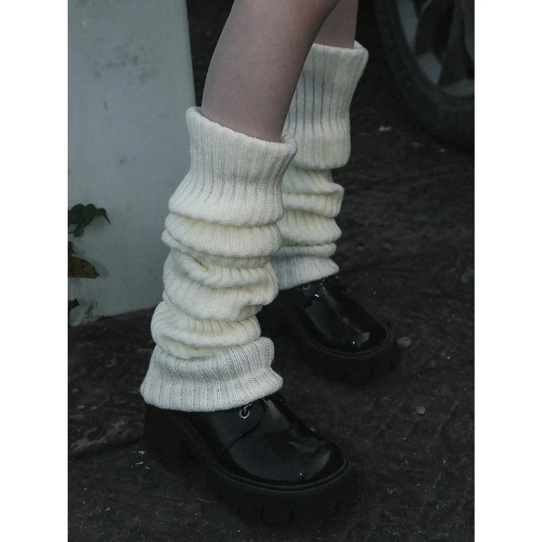Lady's Women's Clothes Knit Rib Leg Warmers - 1-Pair Casual Solid Vertical Striped Warm Decorative Socks, Suitable for Spring, Autumn (All Seasons Compatible), Knitwear, 100% Acrylic, One Size Fits