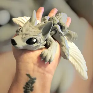 Grey Winged Wolf Articulated Model Majestic Detailed Design for Display and Unique Gift Idea Collectible Figurine