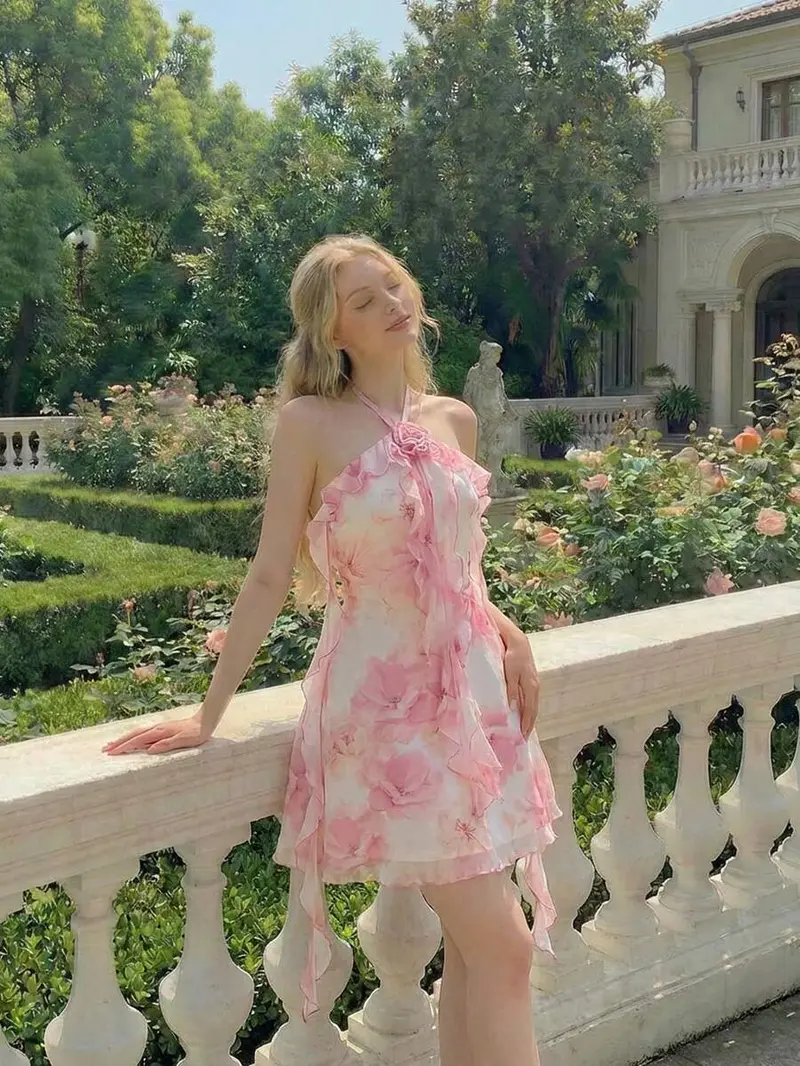 Beach Pastel pink wedding guest dress - TikTok Shop