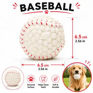 Textured Baseball Dog Toy for Small & Medium Dogs
