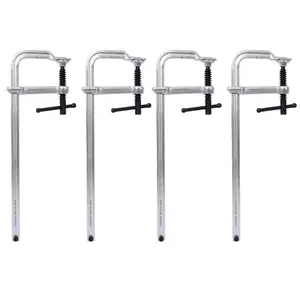 Bar Clamps Set, Drop Forged Steel Bar Clamps, Steel F Clamps for Welding, Woodworking, Metal working, DIY and Crafts,12 inch x 3inch Throat,Pack of 4