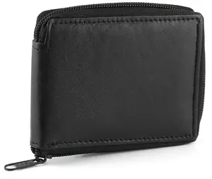 Men's Wallet with Zipper and 12 Card Slots