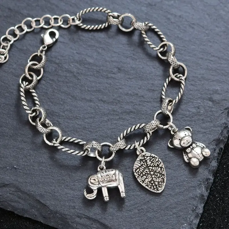 Shiny Beaded Bag Charm and Convertible Dainty Crystal Bracelet for Adults with Animal Charm, Unisex Design in Multiple Colors, Wrist Jewelry, Bracelet With Charms
