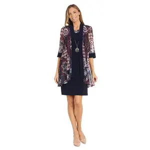 R&M Richards 1302 Short Mother of the Bride Printed Jacket Dress