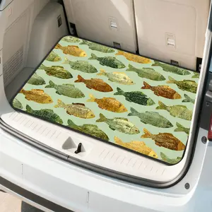 1pc, Fish Array on graphic Vehicle Cargo Mat, universal trunk liner for SUV, sedan, or wagon, suitable for work runs, family outings, office commuting, and creating a personalized vehicle interior | Auto Boot Liner