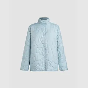 Cider [size 4-8] Stand Collar Floral Quilted Pocket Puffer Jacket