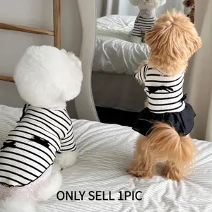 Striped Short Sleeve Vest, Shirts & Summer Dress for Dogs & Cats, New Arrival for Teddy, Pomeranian, Yorkie, Bichon, Costume