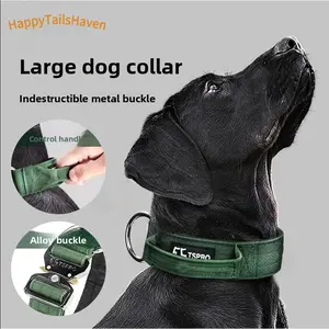 Heavy Duty Dog Collar with Titanium Eagle Clasp – Dual Breathable Design, No Neck Strain for Large Breeds
