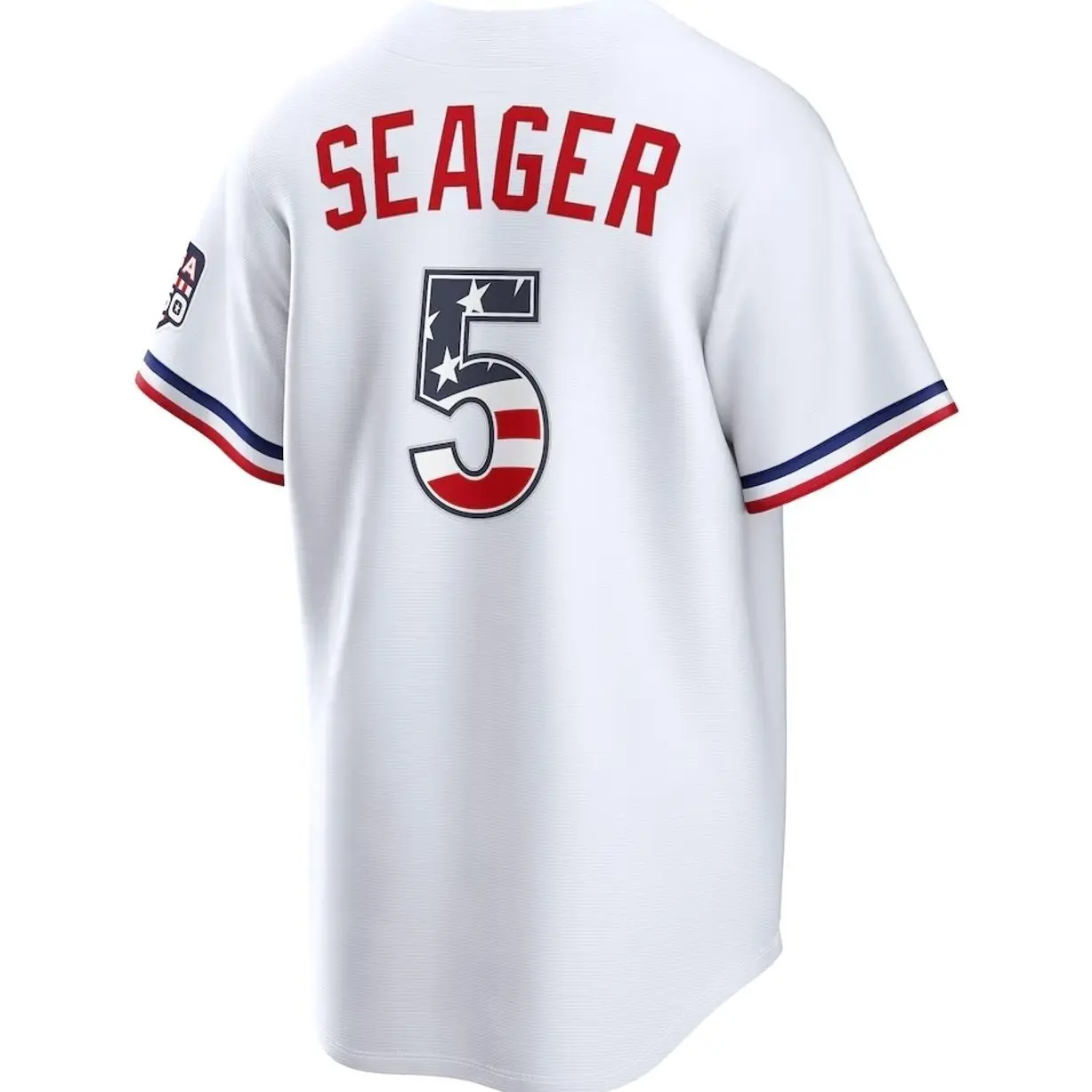 Unisex Baseball Fourth of July Tejas USA Seager 5 2026 White USA 250 Stadium Jersey