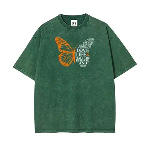 Multiple Sclerosis Awareness Tee, Butterfly MS Warrior Quote, Washed Vintage Oversized Top,  Unisex Washed T-Shirt, Super Soft Pre-Shrunk